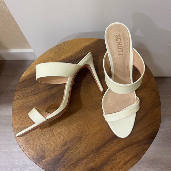 Schutz Revolve Stiletto Leia Cream White Sandal Heels Size 8 - Picture 7 of 10